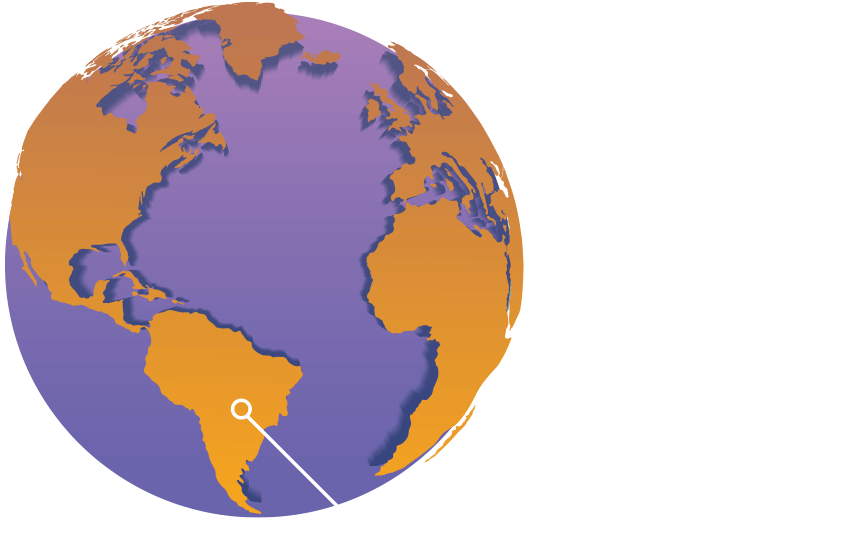 Globo terrestre destacando Brasília com a frase "Onde nos encontrar?"