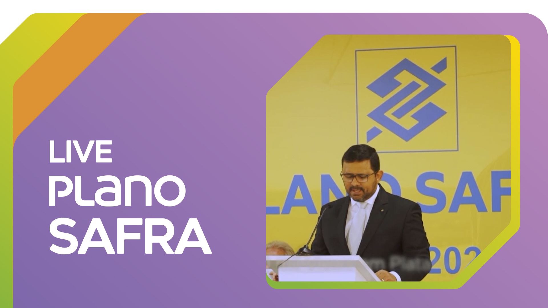 Live do Plano Safra do Banco do Brasil com apresentação de executivo